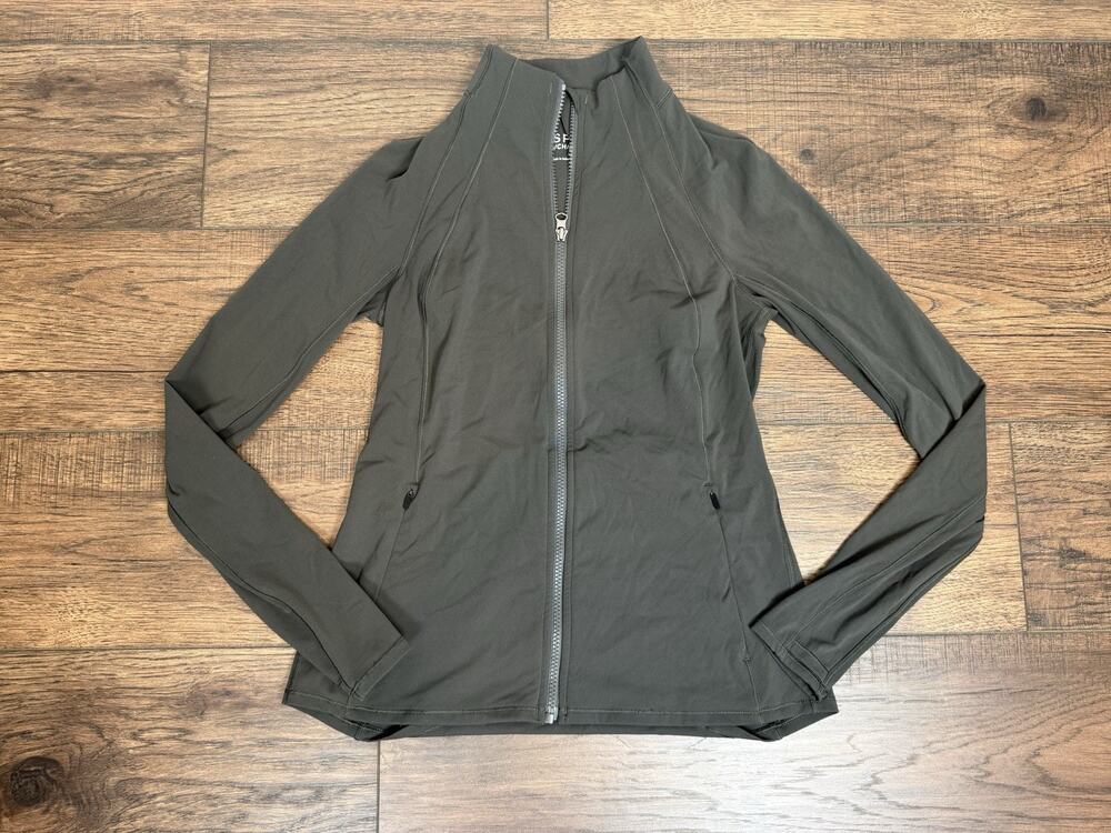 Spanx Active Jacket Womens Sz S Green Full Zip Athletic Performance Workout